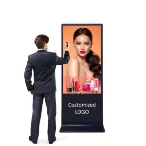 55 Inch HD Floor Standing Digital Signage Android 11 IR Touch 20 Points Remote Control Advertising SDK Animation Elevator