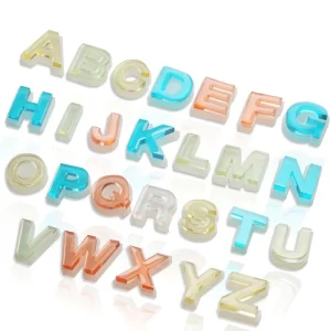 6″ A Z Letters Large 26 Silicone Alphabet Flower Art Mold Eco Friendly White Cake Tools
