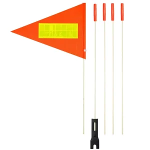 6 Feet High Visibility Bike Flag with Heavy Duty Fiberglass Pole Heavy Duty Fiberglass Bike Flag with Pole