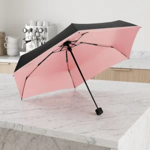 6-rib Mini Manual Sun Umbrella UV-protective Compact Portable Pocket-sized Parasol for Women Business Gifts with Logo