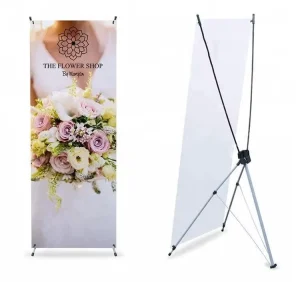 60*160cm X Banner Stand Aluminum Exhibition Advertising Display with Durable Polyester Flags Banners