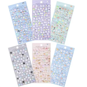 600+ Cute Animal Print Mini Self-Adhesive Puffy 3D Stickers 6 Sheets for Kids Adults-Phone Case Notebook Scrapbooking Craft Gift