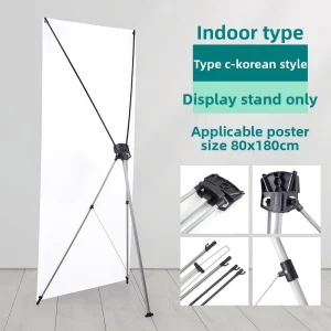 60x160cm & 80x180cm Size Iron Base Weatherproof Tripod Advertisement Exhibition Retractable Display Stand X Banner 60 X160