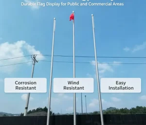 6M 8M 15M OEM Custom Hot Dipped Galvanized Road Flagpole 304/316 Stainless Steel Outdoor Rust Proof Flag Pole