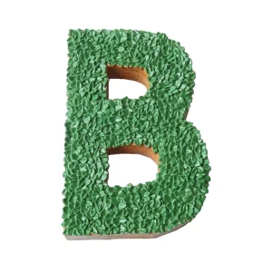7 Inch Resin Wall Decor Wood Effect Polyresin DIY Alphabet Letters Decor with Leaves Spring Tabletop Decoration