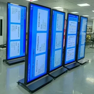 75/85 Inch Full Screen Door Type Touch Screen Floor Standing Digital Signage Display Stand for Retail Store with SDK Function