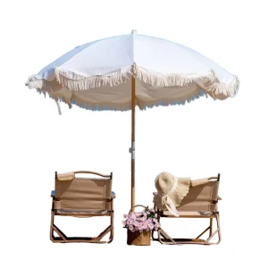 7ft 9ft Europe Indian Canvas Outdoor Patio Parasol Large Arabian Fringed Garden Restaurant Table Poolside Porch Sun Umbrella