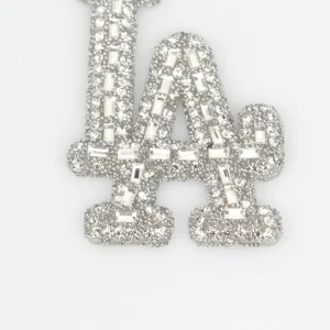 8 CM Sport Letter LOGO Rhinestone Letter Patches Iron on Glass Crystal Rhinestones Patches iron on Applique