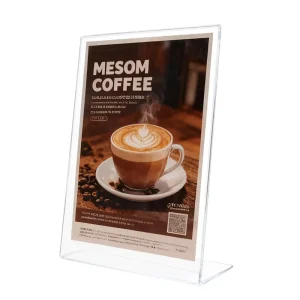 8.5*11 Inch Durable Eco Friendly Portable Clear Acrylic Sign Holder L Shape Slant Back 25mm Desktop Display Horizontal Vertical