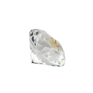 80mm Custom Logo Crystal Diamond Wedding Gifts for Guests with Letterpress Printing and Carved