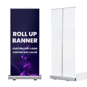 80x200cm Aluminum Roll up Banner Stand Portable Retractable Display for Trade Show Advertising