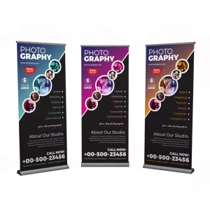 85x200CM Retractable Roll Up Scroll Aluminum Alloy Banner Stand for Opening Advertising Tradeshow