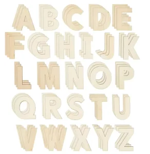88 Pieces Unfinished Wooden Letter Carving Crafts DIY Craft Decoration