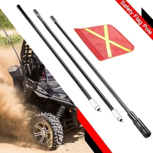 8FT 10FT 12FT Manufacturer Three section Mining Safety Whip Waterproof Antenna Falg Pole for Off road Vehicles