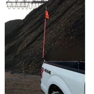 8FT 10FT 12FT Safety Reflective Flags for Mining Vehicles Super Bright Warming Full LED 360 Whip Flag Pole