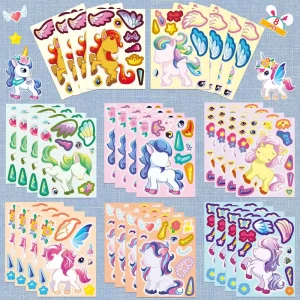 8PCS High Quality Removable Self Adhesive Original unicorn Stickers for Refrigerator Photo Album Desktop Decorative Stickers