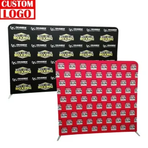 8X8 Green Wall Event Party Pillow Cover Custom Printed Tension Fabric Backdrop Durable 8Ft Aluminum Tube Stand Backdrop Display