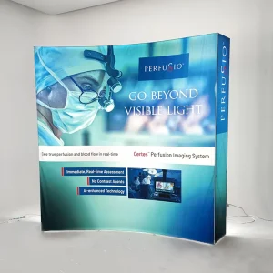 8ft 10ft Curved LED Backlit SEG Pop up Backdrop 3x3m Modular Illuminated Trade Show Exhibition Light Box Display Stand