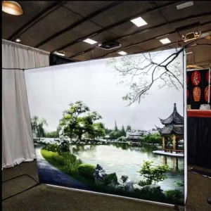 8ft 10ft Exhibition Backdrop Trade Show Roll up Pull up Pop up Booth Stretch Tension Fabric Display Banner Stand