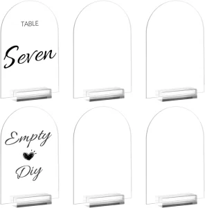 8×10 inch Made-to-order Freestanding Clear Acrylic Arch Sign Blanks Durable & Portable for Trade Shows Exhibitions and Parties