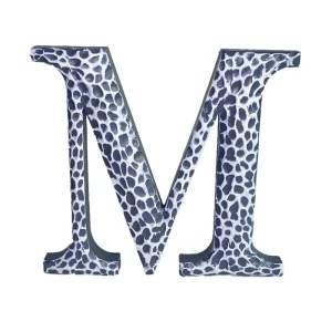 9 Inch Blue Resin Craft Hammered Letter Wall Decor Tabletop Decoration DIY Letter Wall Plaque