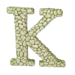 9 Inch Green Resin Stone Look Letter Wall Decor Pebble Effect Polyresin Alphabet Letter Tabletop Decoration