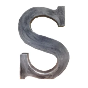 9 Inch Silver Resin Wall Plaque Letter Brown Finish Freestanding Polyresin Alphabet Letters Wall Decor Tabletop Decoration