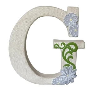 9 Inch Spring Decoration Linen Effect Resin Wall Plaque Letter Polyresin Alphabet Letters Wall Decor Tabletop Decoration