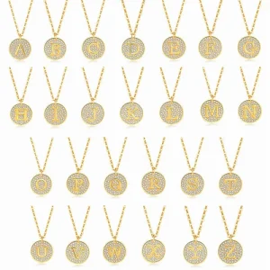 925 Sterling Silver Initial Necklace for Resale Choice 18K Gold Plated Alphabet Pendant