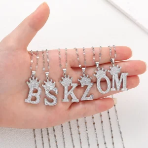 925 Sterling Silver Letter Charm Jewelry Making a to Z Alphabet Moissanite Capital Letter Pendant Necklace