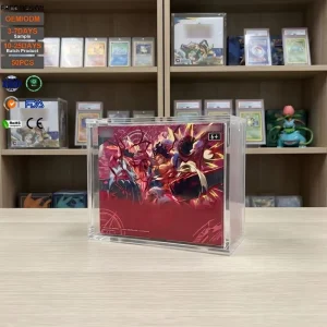 99% UV Resistant Foldable Rotating Acrylic Display Case Magnetic Closure Box TCG OP04 13 One Piece Booster Box