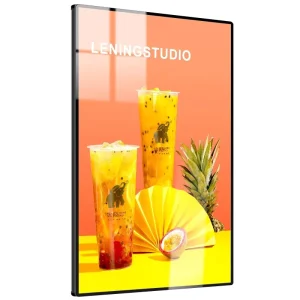 9mm Ultra-Slim Aluminum Frame Indoor Rectangle Shape Advertising A1-A4 Size Tempered Glass Light Boxes for Cafe Retail Square