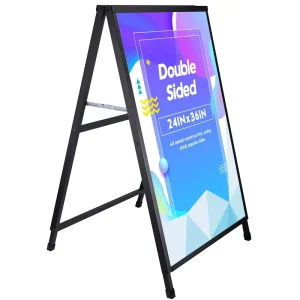 A Frame Heavy Duty 24 X 36 Inch Metal Collapsible Poster Stand Modern Double Sided Display Portable Floor Standing Outdoor Sign