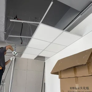 A Grade Fireproof Glass Fiber Acoustic Ceiling Panel High Sound Absorption Anti mold Moisture Resistant Ceiling Board