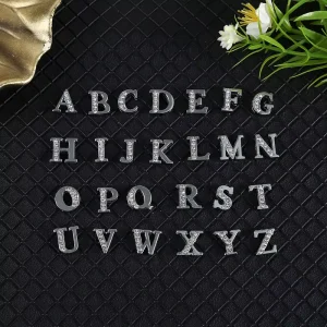 A Z Half bling 8mm Alphabet Letters for 8mm Charms Making Charms Alloy Letters Silver Alloy Slide Letter Flatback