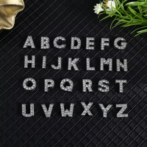 A Z Pave Rhinestone Alphabet Slide Charms Full Crystal English Letter Beads for DIY Personalized Jewelry Making