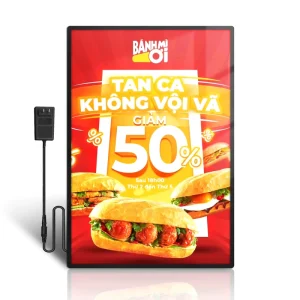 A1 A2 A3 A4 Aluminum Profile LED Light Box LED Photo Poster Frame Food Display Ultra Slim Tempered Glass Light Box