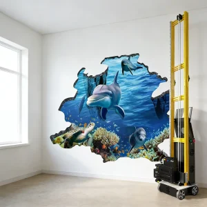 A2 DIY Wall Decor Printer 3D Wheeled UV Inkjet with DX5 Printhead and Foldable User-Friendly Design