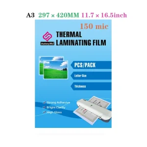 A3 297x420mm 11.7×16.5inch 150mic 100pcs Professional Manufacturer Matt Lamination Films Supplier for Photos Credentials
