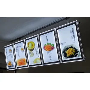 A4/A3/A2/A1 Rectangle Advertising Crystal Magnetic LED Light Box Ultra Slim Aluminum Frame High Brightness Wall Hanging Black