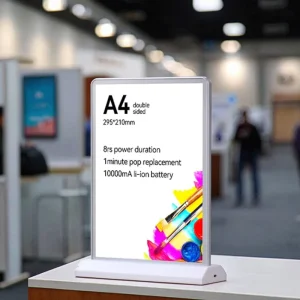 A4 A5 Rechargeable Desktop Double Sides LED Sign Display Wireless Advertising Light Box with Digital Printing Techniques