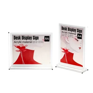 A4 Clear Acrylic Customized for Table Top Display Sign Stand Vertical Horizontal Dual Use Counter Menu Photo Poster Holder