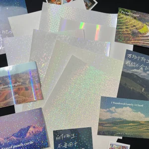 A4 Cold Laminating Film PET Self adhesive Laser Sealing Film Photo Small Card DIY Decorative Film Holographic Film