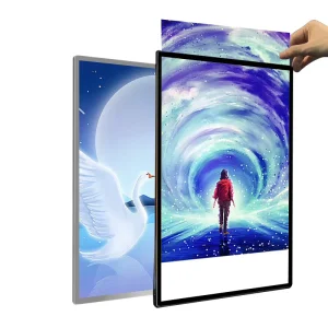 A4 LED Ultra Thin Light Box Indoor Display Logo Portable Light Box Glass Black Silver