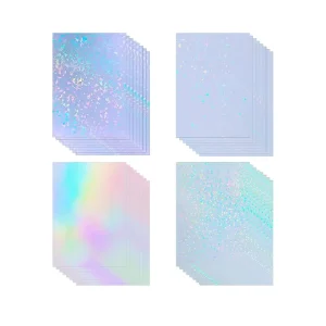 A4 Non Printed Holographic Top Layer PVC Film BOPP Cold Laminate Sheet Single Side Adhesive Soft Party Favor Laminating Film