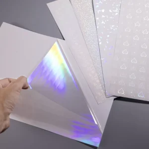 A4 Size Soft Flexography Holographic Clear Vinyl Self Adhesive Waterproof Translucent Eco friendly ROHS Certified Grocery
