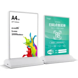 A4 Table Stand Desktop Poster Led Light Box Store Sign Holders Glass Pic Frame Advertising Display Manu Restaurant