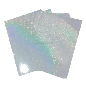 A4 Transparent Holographic Overlay 8.5*11 Leathery Texture Hologram Waterproof Cold Laminate Roll BOPP Film
