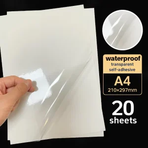 A4 Transparent Vinyl Self adhesive Sticker Photo Paper Waterproof Clear Custom Self Adhesive Vinyl Sticker Paper Sheet