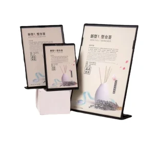 A5 Acrylic L Shape Clear Plastic Sign Holder Slant Back Menu Table Sign Display Stand for Restaurant Office School Store Home